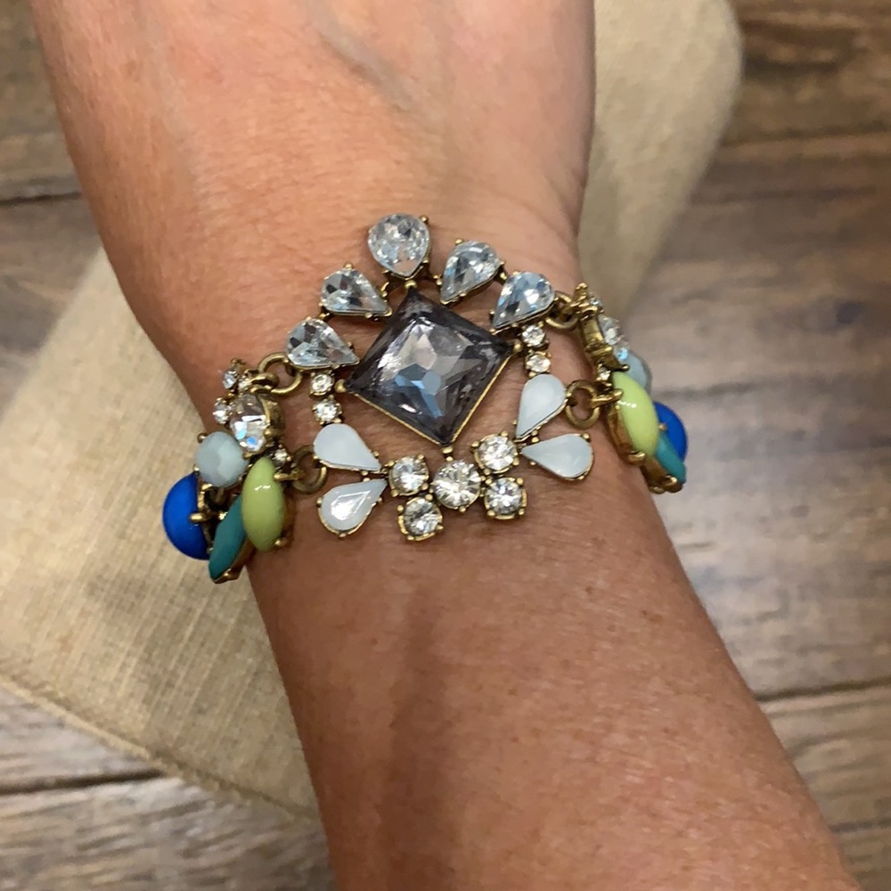 J. Crew statement bracelet blue/ green